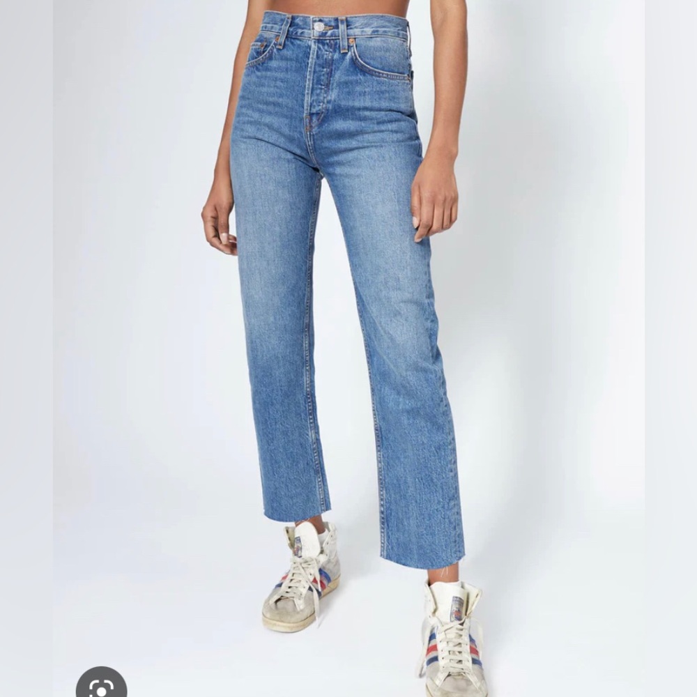 RE/DONE high rise stove pipe jeans